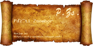 Póti Zsombor névjegykártya